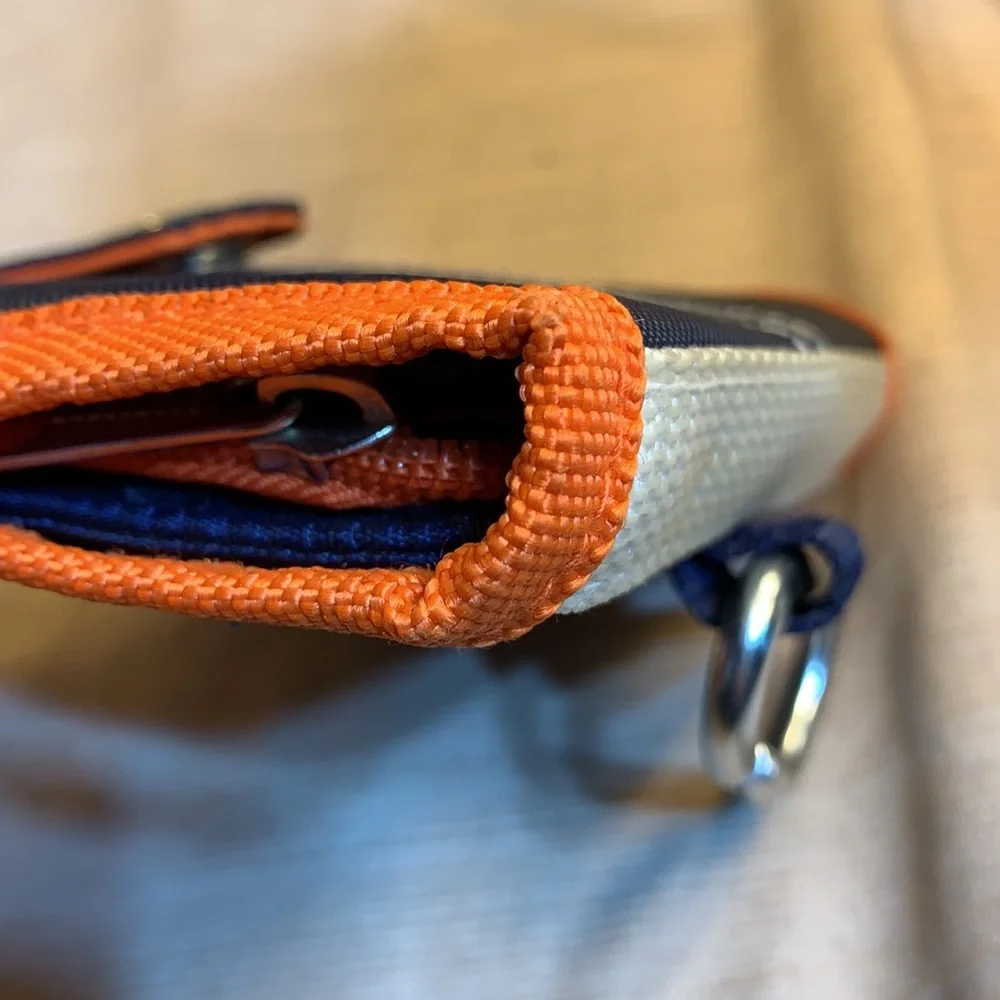 Wallet w/carabiner and zip around coin poch